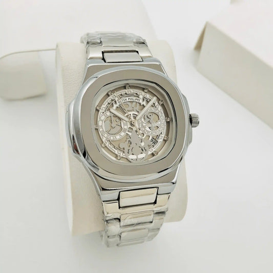 Patek Philippe Skeleton Nautilus - Stainless Steel - Automatic- Silver Edition - WRIST ND WEAR