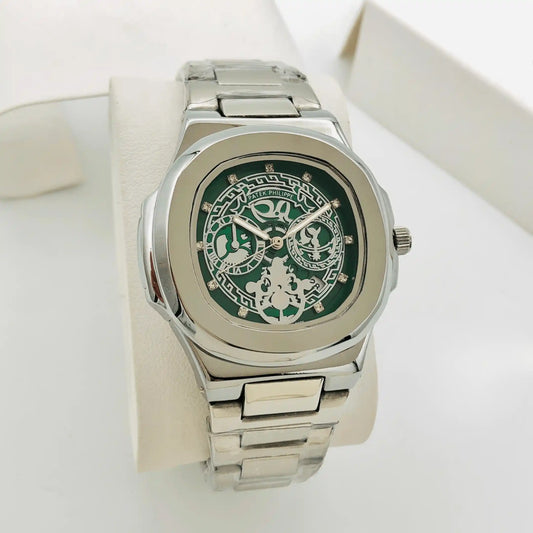 Patek Philippe Skeleton Nautilus - Stainless Steel - Automatic- Green Dial Edition - WRIST ND WEAR