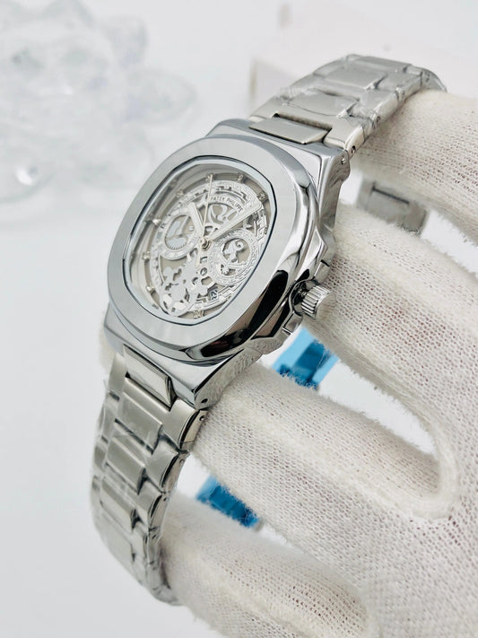 Patek Philippe Skeleton Nautilus - Stainless Steel - Automatic- Silver Edition - WRIST ND WEAR